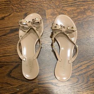 Valentino Garavani PVC rock stud flat thong sandals